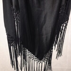Black Fringed Wrap